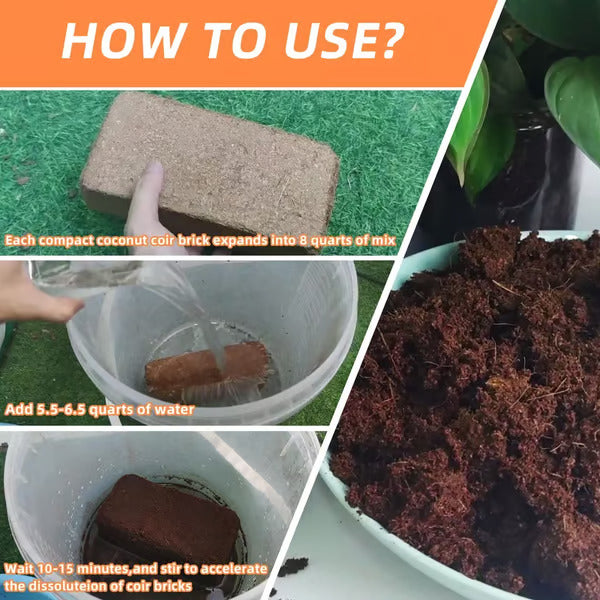 🥥Premium Organic Coconut Coir Bricks for Plants