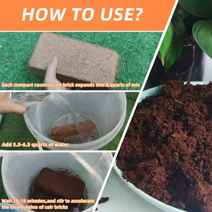🥥Premium Organic Coconut Coir Bricks for Plants