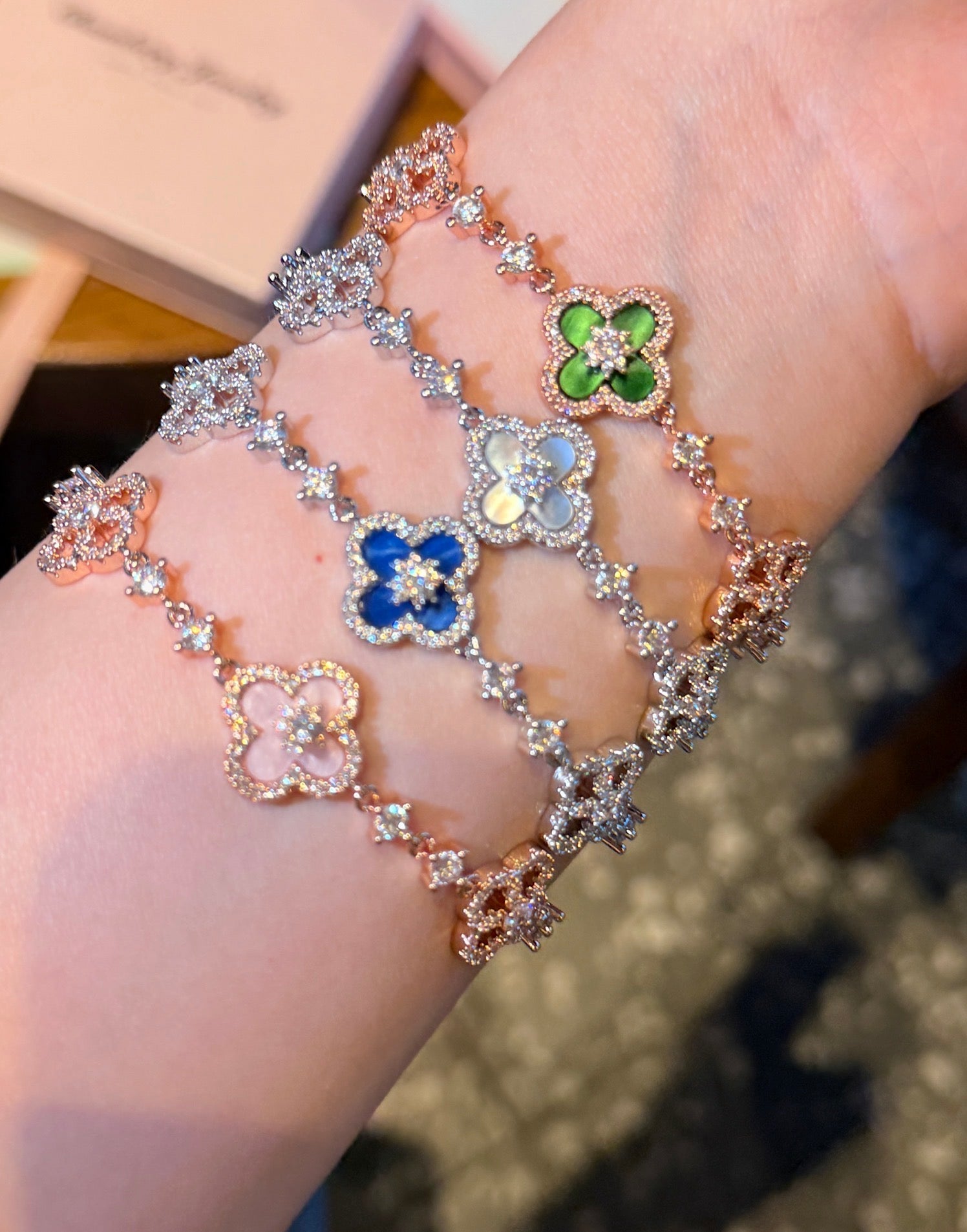 Pink +Silver+Green+Royal Blue